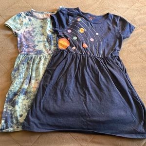 Two Cat & Jack t-shirt dresses with pockets M (7/8)